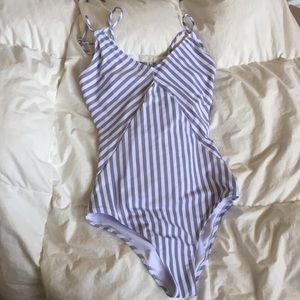 NWT Gray Stripe One Piece